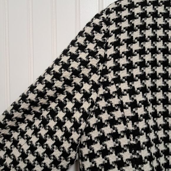 Talbots Blazer Suit Jacket Womens 14W Black White Houndstooth Wool Blend Career - Picture 9 of 16